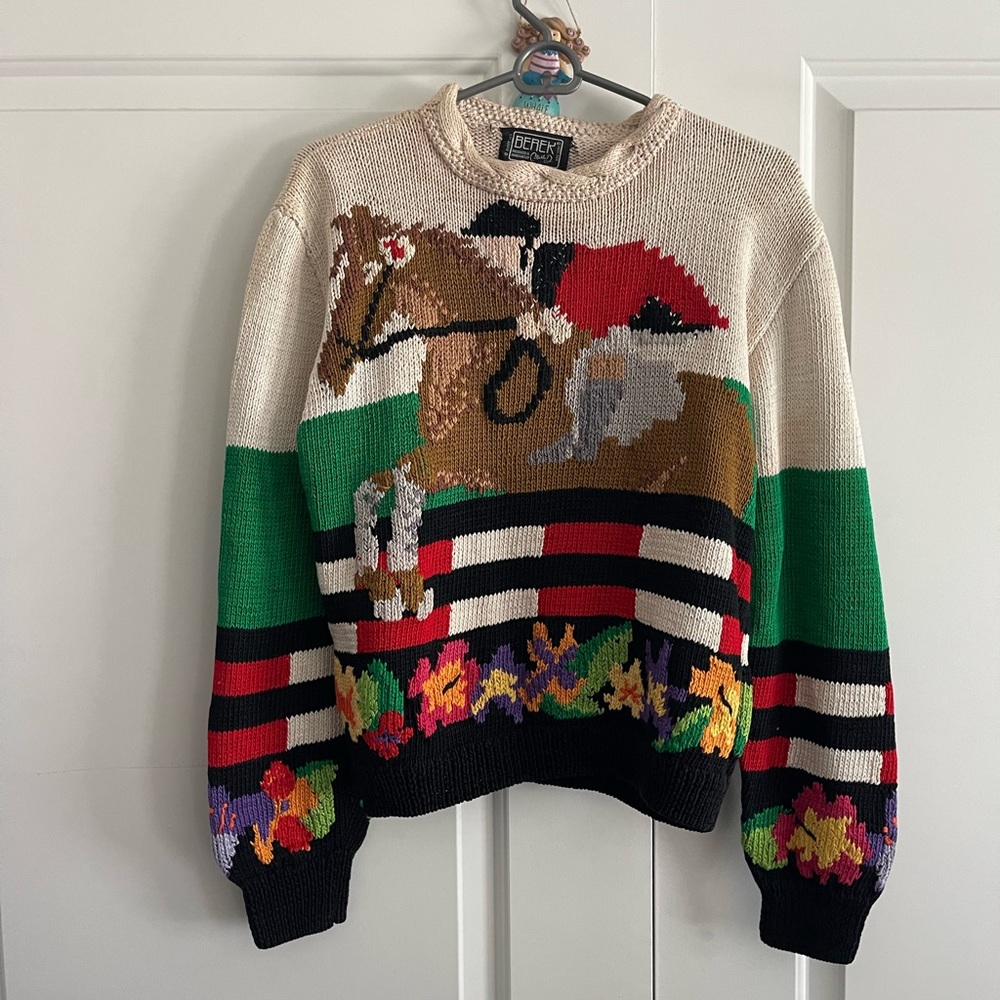 Handmade Vintage 1989 Berek Equestrian Sweater
